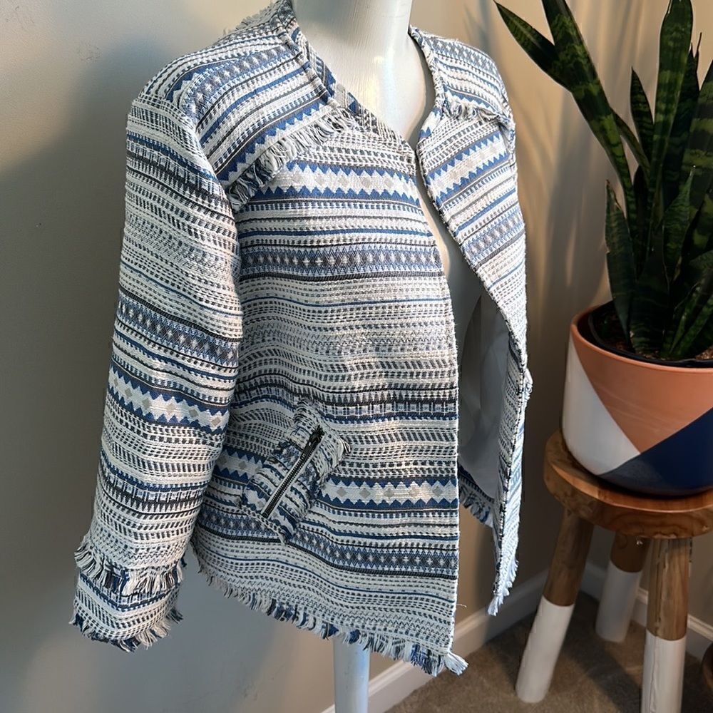Greylin Bea Textured Striped Jacket L - Picture 3 of 9